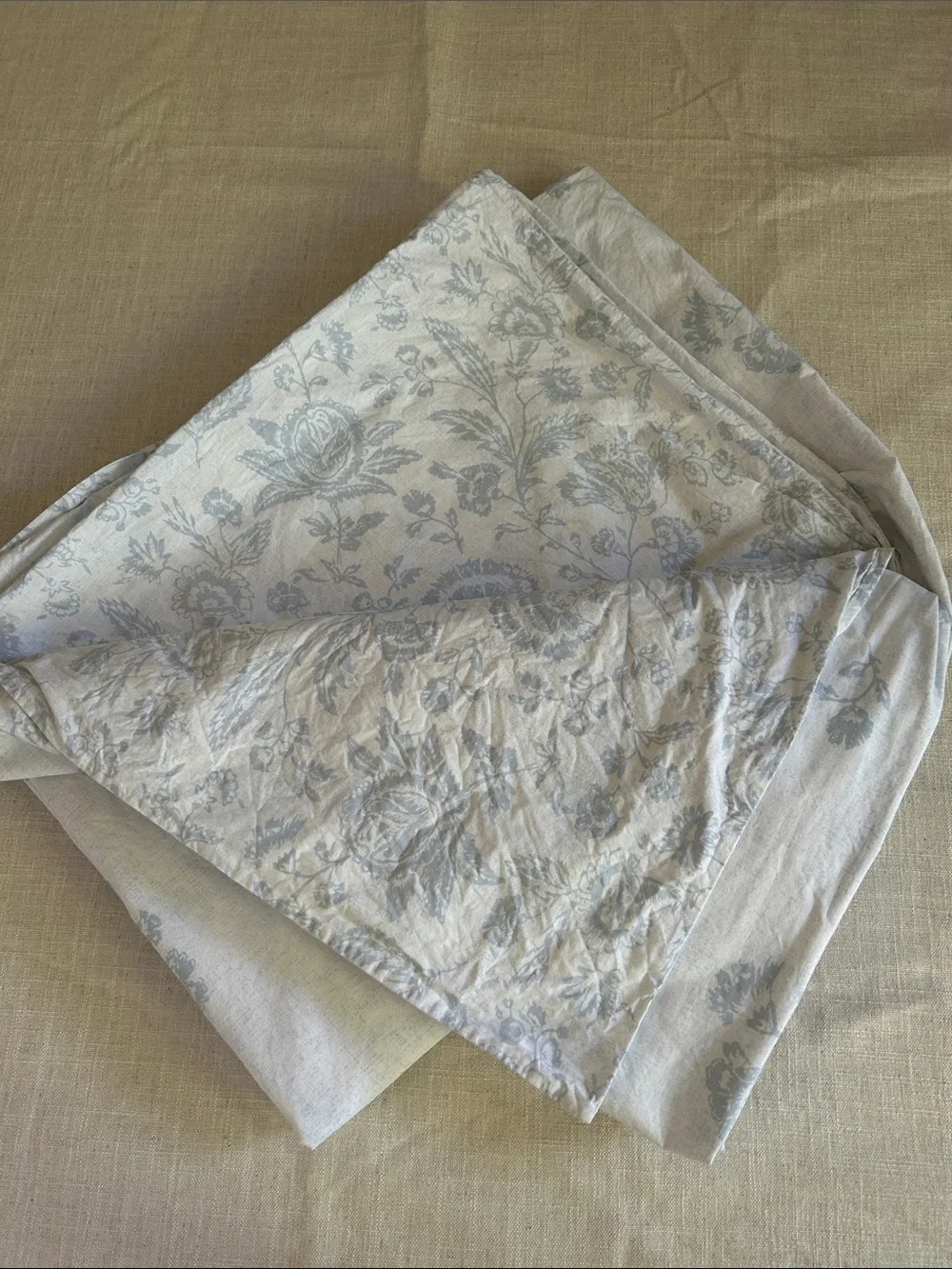 Cabbages & Roses Duvet Cover Blue Floral Queen Coastal Reversible Shabby Chic - Picture 10 of 12